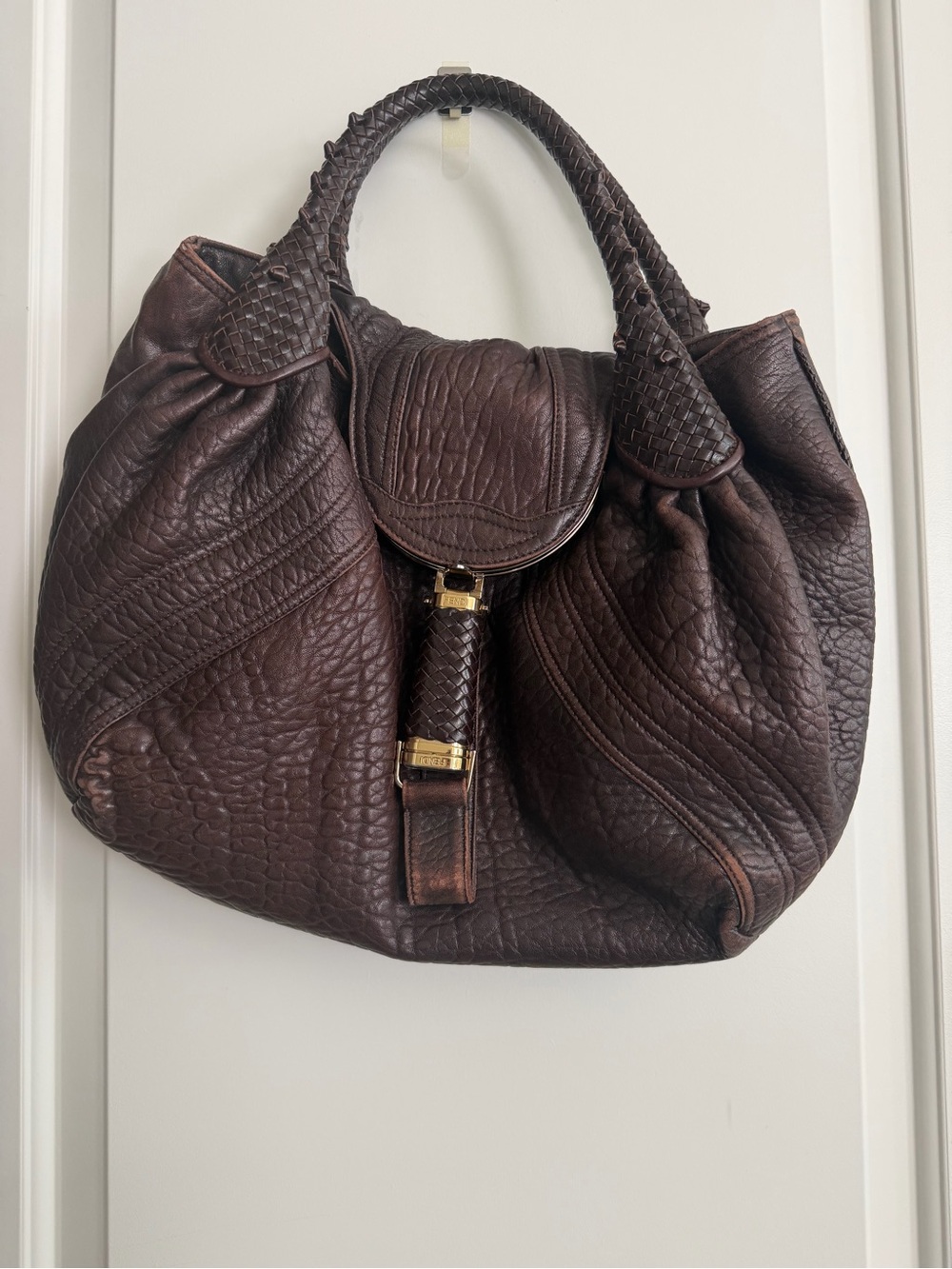 Fendi Leather Vintage Spy Bag Brown
